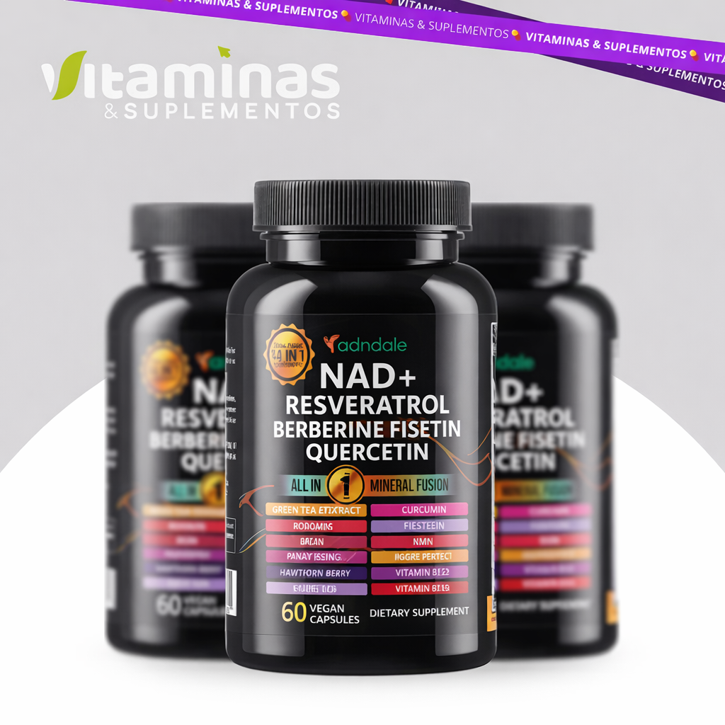 NAD+ & Resveratrol | Energía, Longevidad y Antienvejecimiento - 60 capsulas
